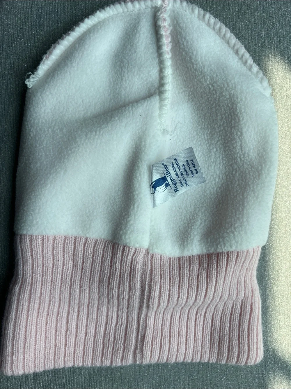 Baby Pink Ribbed Knit Beanie Hat